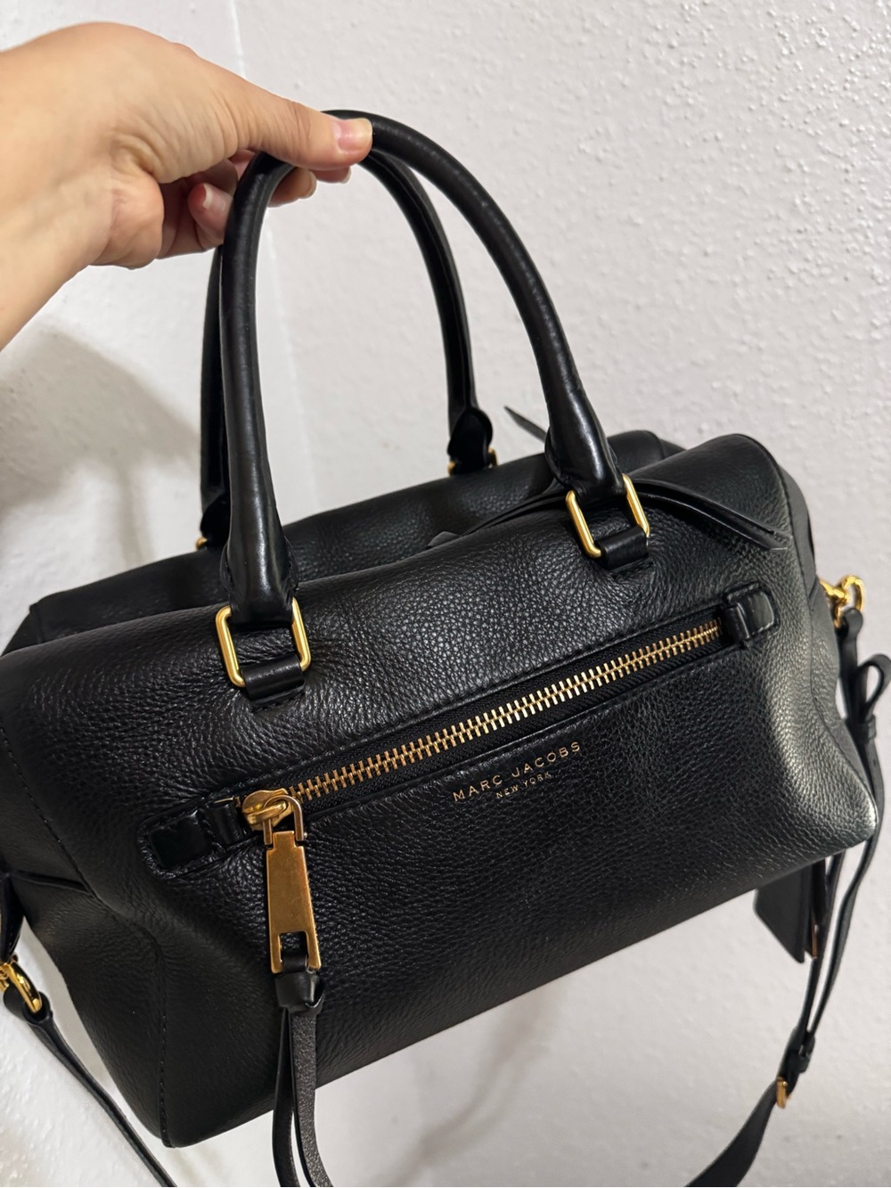Marc Jacobs Recruit Bauletto Black Leather Satchel